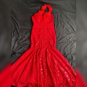 Red glam sequin dress